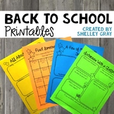 Back To School Printables - Activities for the First Week Back