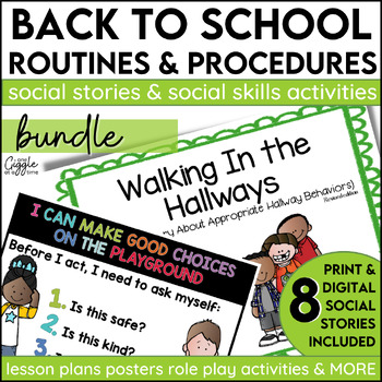 Preview of Social Stories Back To School Routines Procedures Activities Games Visuals 1 SEL