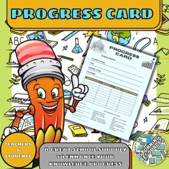 Preview of Back To School Progress Card | Student Progress Card | Students Progress Tracker