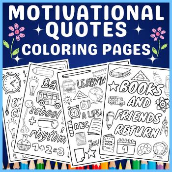 Preview of Back To School Quote Coloring Pages | Motivational Quotes | Growth Mindset