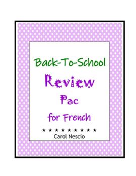 Preview of Back-To-School Review Pac For French ~ La Rentrée