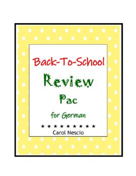 Preview of Back-To-School Review Pac For German ~ German Verbs & Grammar