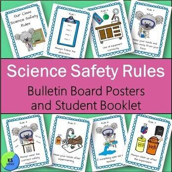 Preview of Back To School Science Safety Rules Posters And Booklet | Bulletin Boards
