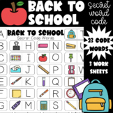 Back To School Secret Word Code Literacy Center Activity K