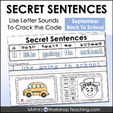 Back To School September Secret Sentences Worksheets Activ