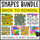 Back To School Shapes Clipart GROWING BUNDLE - School Supplies