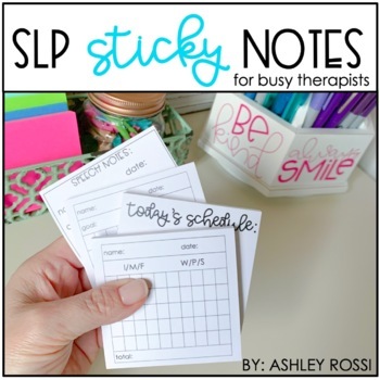 Preview of Back To School Speech Therapy Data Collection Sheets - SLP Sticky Notes