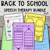 Back To School Speech Therapy Worksheets: BUNDLE
