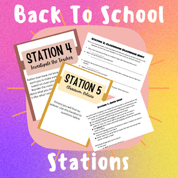Preview of Back To School - Stations