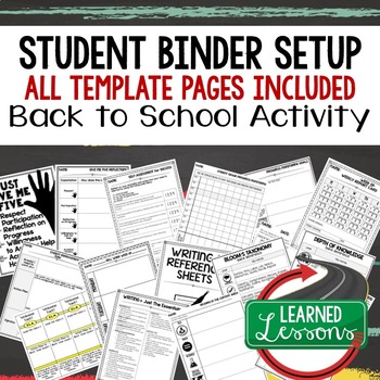 Preview of Back To School Student Binder, Student Notebook, Student Organization