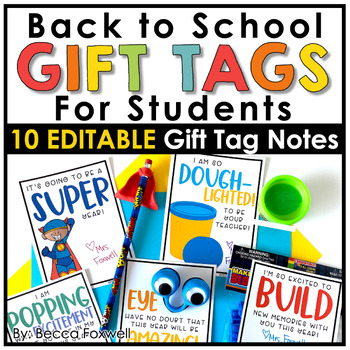 Preview of Back To School Student Gift Tags | Meet The Teacher Night Editable Notes