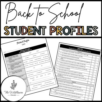Preview of Back To School: Student Profiles