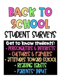 Digital Back To School Student Surveys (Printables Also Included)
