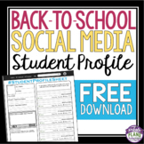 Free Back to School Student Profile - First Day Questionna