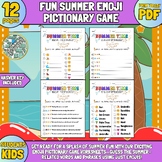 Back To School Summer Emoji Pictionary Game | Kids Printab