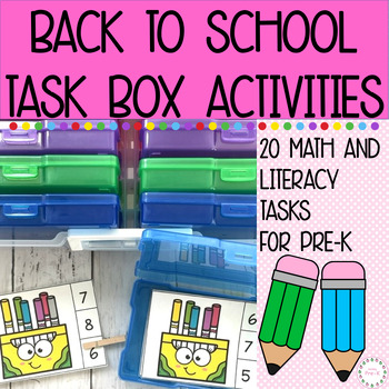 Preview of Back To School Task Box Activities For Pre-K