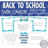Back To School Task Cards Beginning of the Year Activity