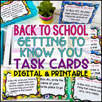 Preview of Back To School Task Cards Getting to Know You Task Cards