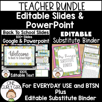 Preview of Back To School Teacher Bundle | Teacher Organization | Parent Night | Sub Binder