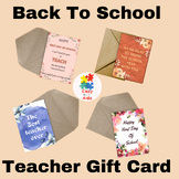 Back To School Teacher Gift Card