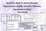 Back To School Teacher Organization Bundle: Editable Plann