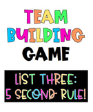 Back To School Team Building Game: 5 Second Rule/List Three Game