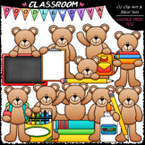 Back To School Teddy Bears - Clip Art & B&W Set