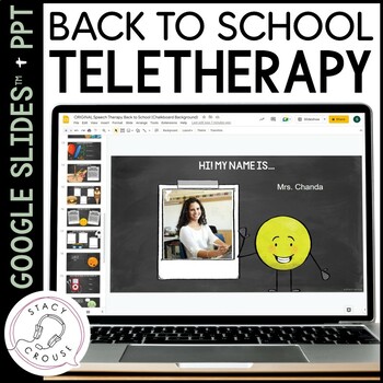 Preview of Back To School Teletherapy Activity Editable Presentation Google Slides™