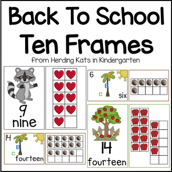 Preview of Back To School Ten Frames Unit