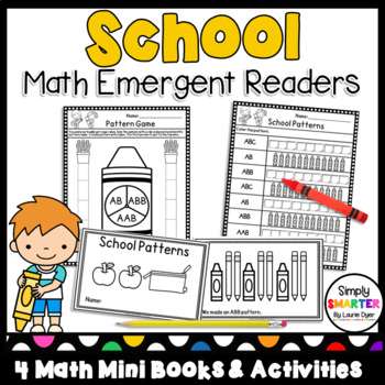Preview of Back To School Themed Math Emergent Readers With Activities