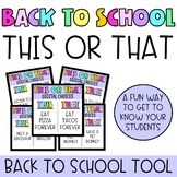 Back To School -This or That | Digital & Printable