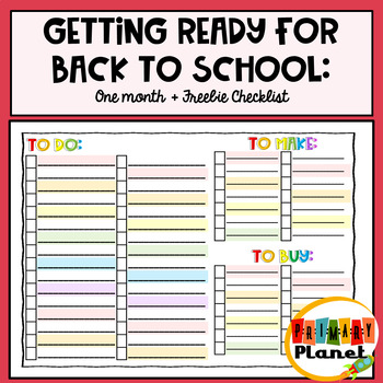Back To School To Do List By Primary Planet By Hilary Gard Tpt