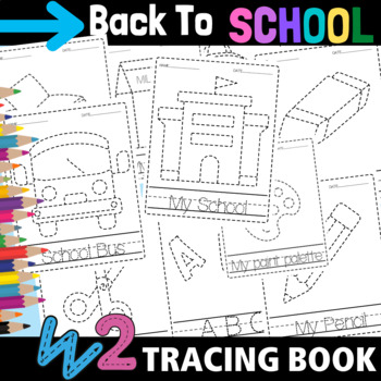 Preview of Back To School Tracing Book  | Funny School Activities | Handwriting Practice