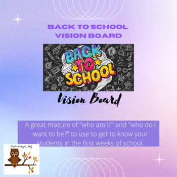 Preview of Back-To-School Vision Board (Editable)
