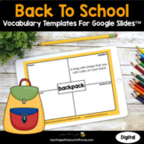Back To School Vocabulary Activities - Digital Differentia