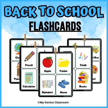 Preview of Back To School Vocabulary Flashcards - Special Education Activity