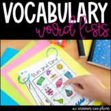 Back To School | Vocabulary Word Lists | Writing for K, Gr