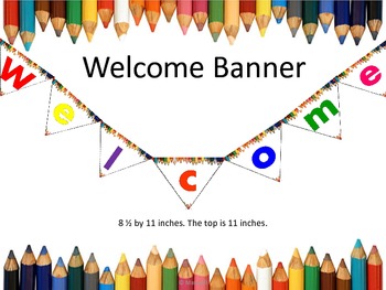 Preview of Back To School Welcome Banner Colored Pencils Border