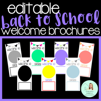 Preview of Back To School Welcome Brochure Templates {EDITABLE}