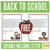Welcome back letter template