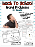 Back To School Word Problems for 2nd Grade Common Core Aligned