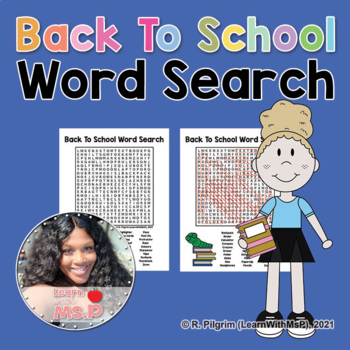 Back To School Word Search Coloring Page by LearnWithMsP | TpT