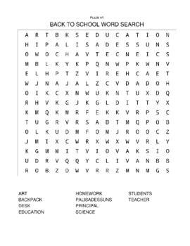 Preview of Back To School Word Search For Kids