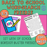 Back To School Word Search Freebie-Beginning of the Year W