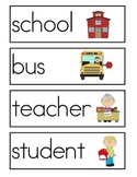 Back To School Word Wall Vocabulary Cards