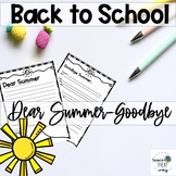 Back To School Writing Activity Goodbye Summer