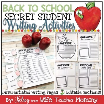Preview of Back To School Writing Activity | Secret Student Writing | Student Introductions