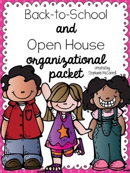 Preview of Back To School and Open House Organizational Packet