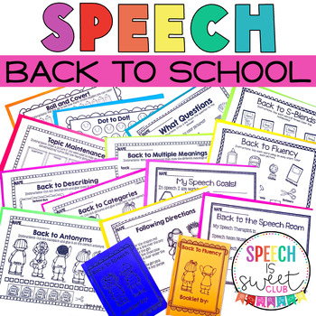 Preview of Back to School Speech Therapy Activities for Articulation, Language, and Fluency