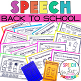 Back to School Speech Therapy Activities for Articulation,